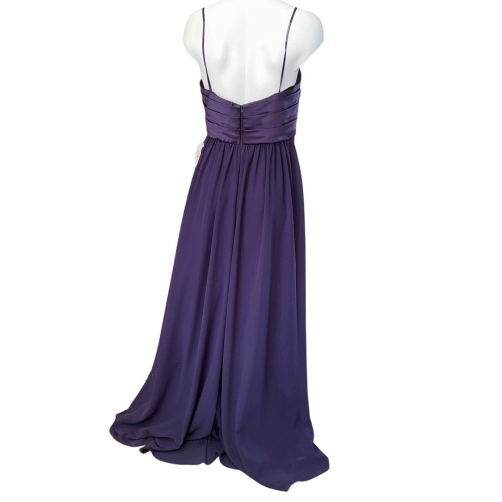 Angelique Purple Formal Gown Size 12 NWT Strapless Chiffon Prom Dress - Picture 4 of 7